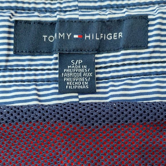 Tommy Hilfiger Traditional Red and Blue Swim Shorts Men's Small - Picture 6 of 9